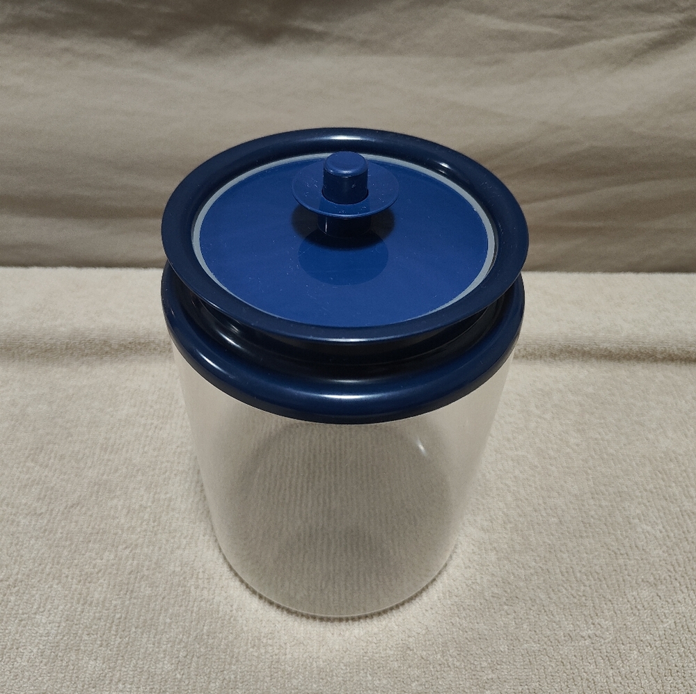 Tupperware Vintage Counterparts Acrylic Canister, 10 Cups, Blue Seal
